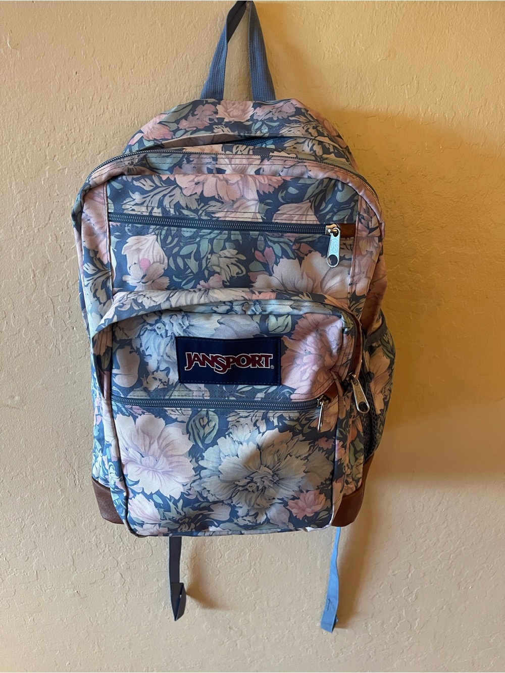 Jansport Floral Blue and Pink Backpack